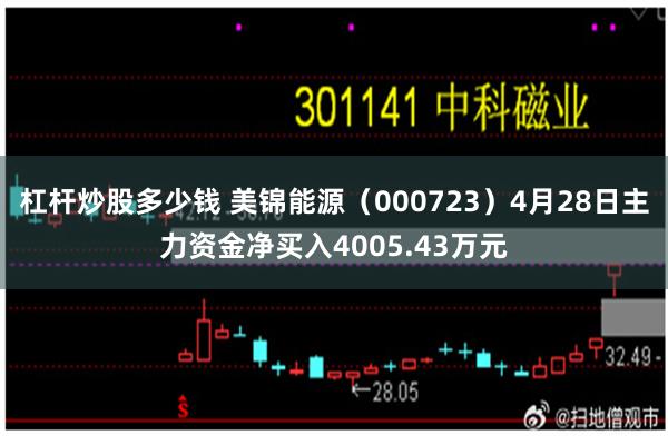 杠杆炒股多少钱 美锦能源（000723）4月28日主力资金净买入4005.43万元